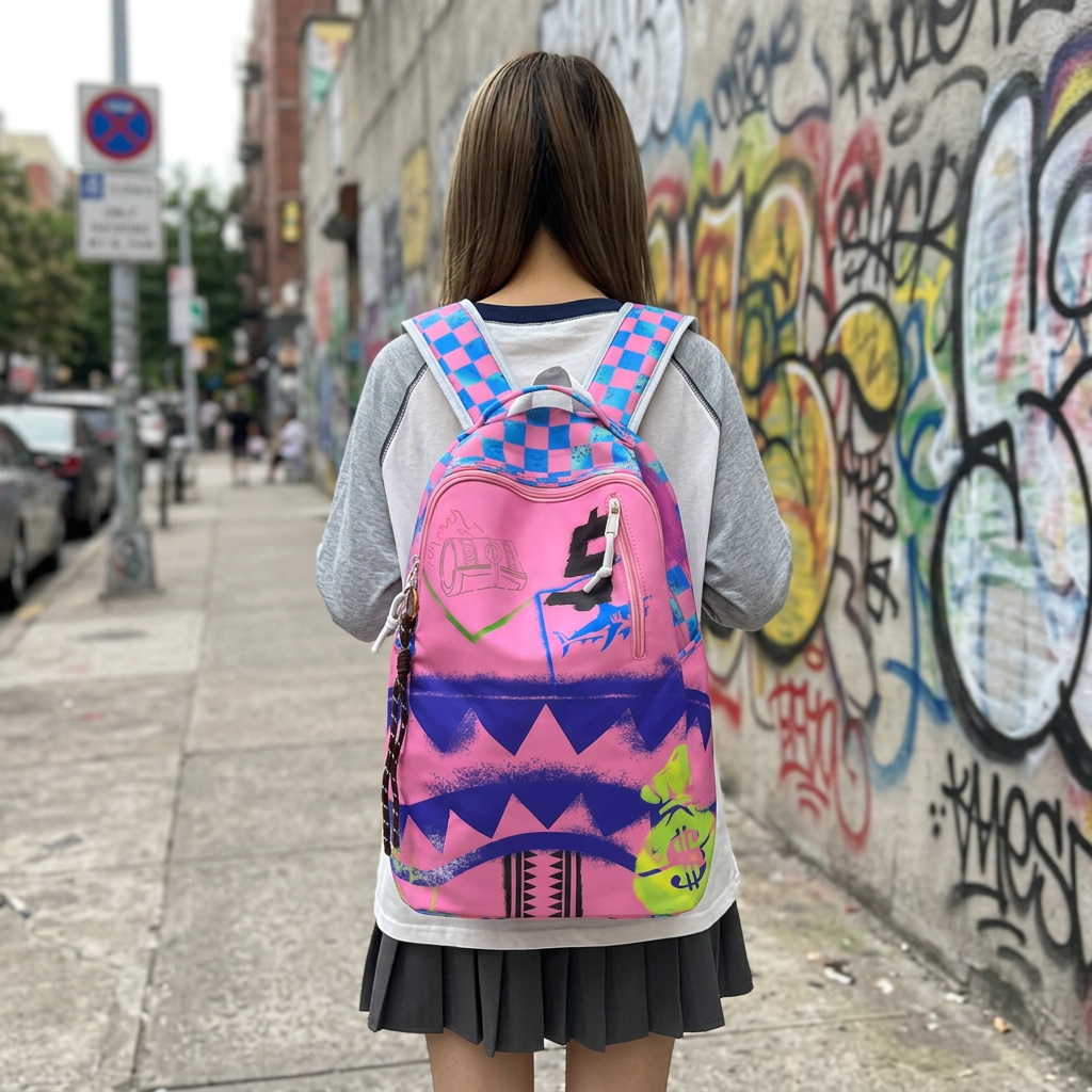 Zaino Graffiti Pop Rosa