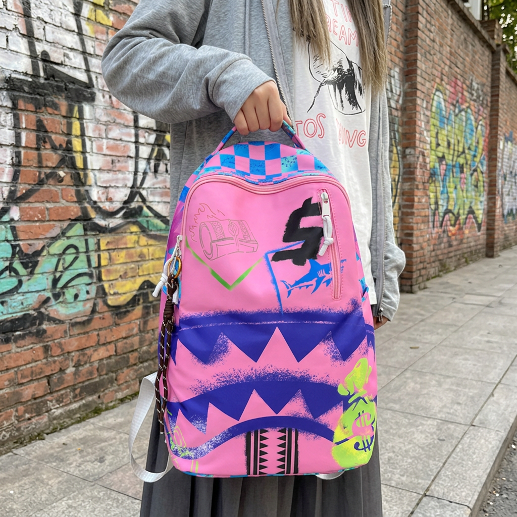 Zaino Graffiti Pop Rosa